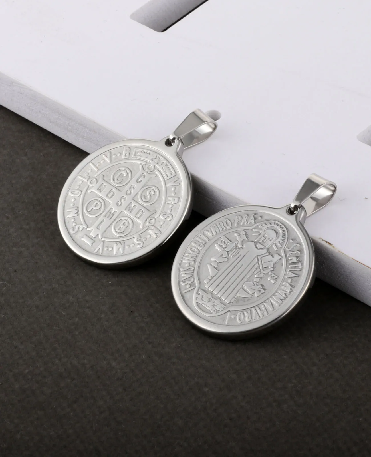 Stainless Steel St. Benedict Medal Pendant