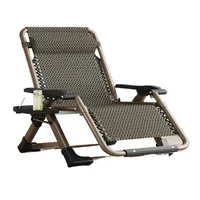 Nordic Folding Recliner Comfortable Tatami Armchair Portable Lounge Chair with Backrest Rattan Seating for Living Room 6