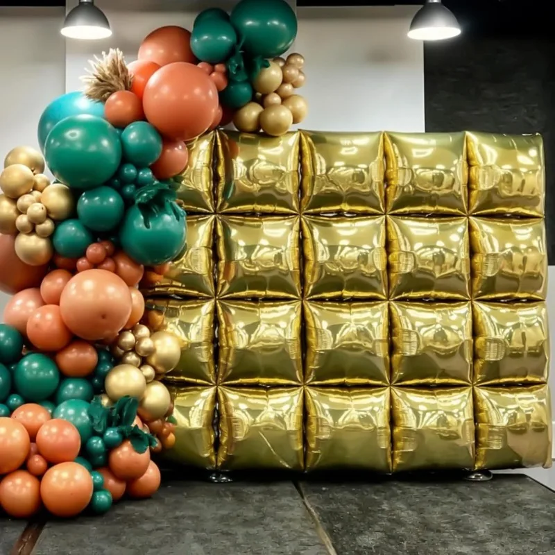 Reversible Dual-Tone Square Aluminum Foil Balloon Background Wall Decor Perfect for Birthday Wedding Graduation DIY Party Events