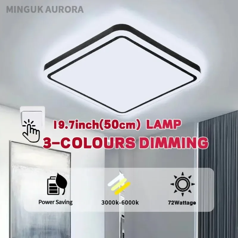 

Square LED Ceiling Lamp for bedroom lighting 72W 200W Cold White Warm Light Neutral white led Indoor eye care 35 20inch large
