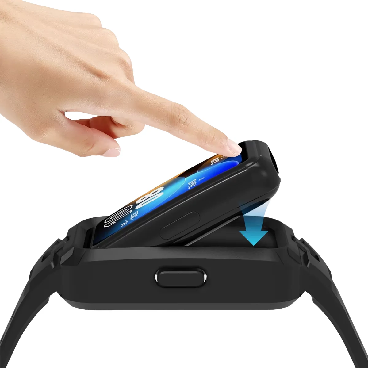Silicone Sport Breathable Strap with Bumper Cover for Smart Watch Replacement Bracelet