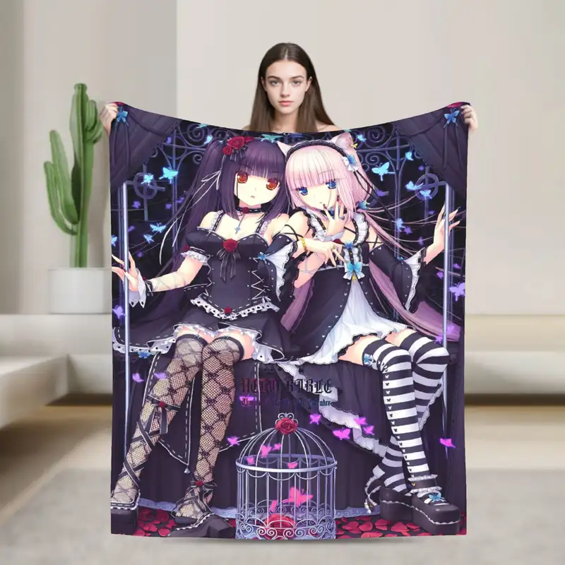 Shigure Minaduki and Fraise Nekopara Anime Blanket  Flannel Funny Soft Throw Blankets for Bed Sofa Autumn/Winter - Image 9