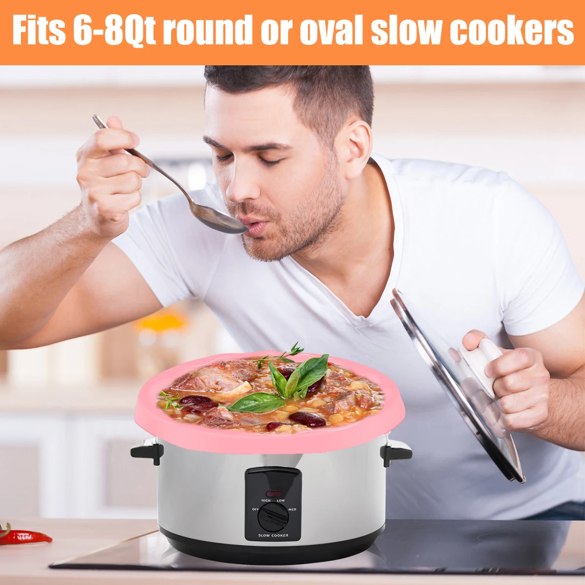 Reusable Silicone Slow Cooker Liners Divider Leakproof Heat-Resistant Slow  Cooker Insert Cooker Accessories for Most 6-8 QT Pot - AliExpress