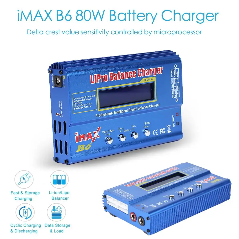 CHARGEUR BATTERIE RC iMAX B6-AC B6AC LIPO Ni-Cd 80W 220VAC BALANCE DE CHARGE MULTIPRISES DEAN