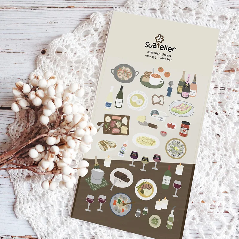 

Korean Import Brand Suatelier Wine Bar Paper Stickers Cute Scrapbooking Diy Journaling Diary Stationery Sticker Decor