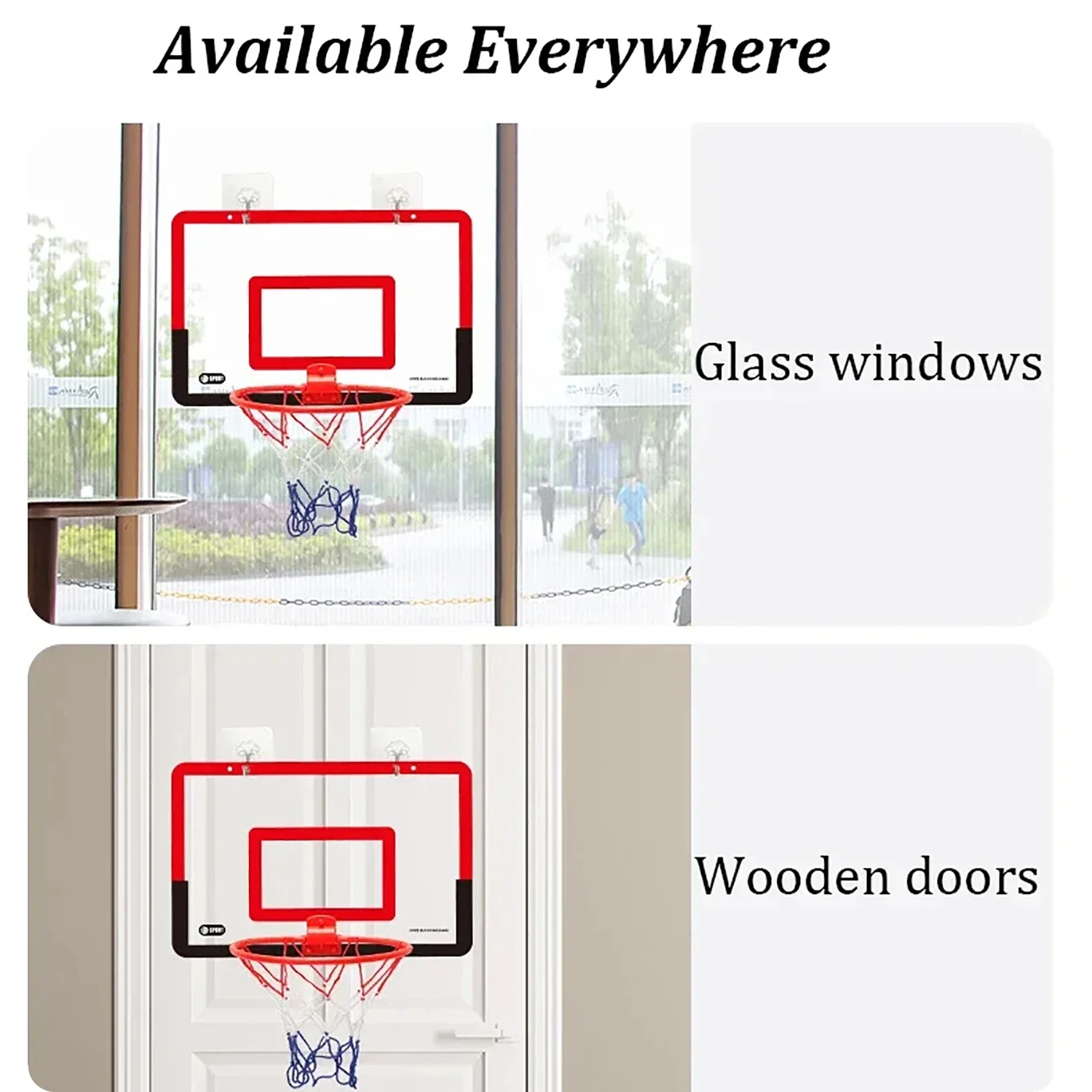 Basketball Hoop Mini Indoor Portable with 3 Balls & Inflator Door Wall Mounted Kids Gift