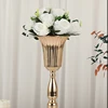 20cm 27cm 37cm Metal Trumpet Vase Home Restaurant Decoration Europe Rose Gold Color Flower Holder for Wedding Party Table 3
