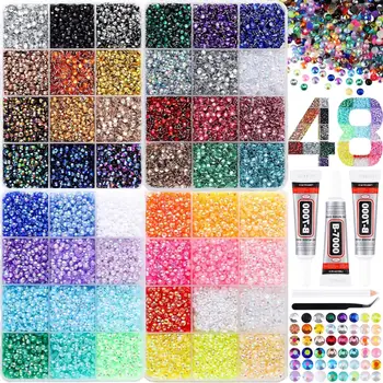 1Box/1Set Hot Selling Flash Nail Rhinestones Bedazzling Kit 3mm Multi-style Colorful Resin Nail Diamond Jewelry DIY Nails Parts 1