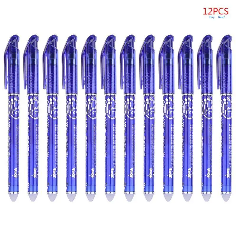 

12 Pcs Fine Point Blue Ballpoint Stationery 0.5mm Luxury Erasable Gel Pen