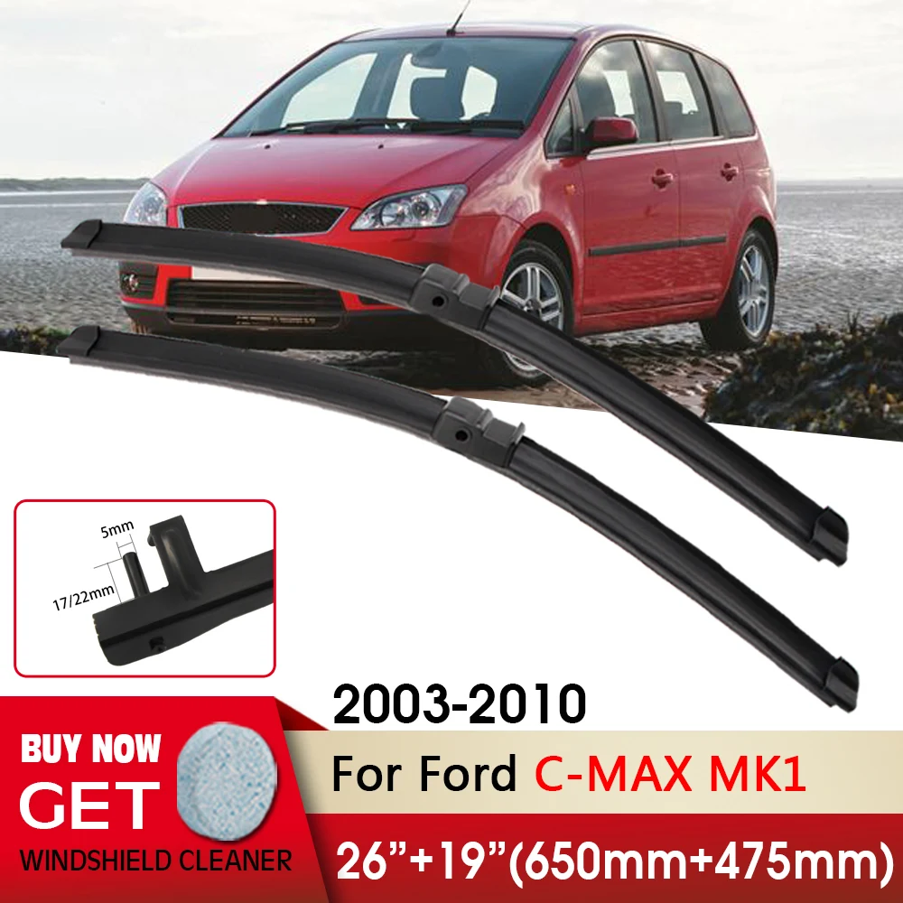 

Car Wiper RHD & LHD Front Wiper Blades 26"+19" For Ford C-MAX MK1 2003-2010 Fit Side Pin Arm Windshield Windscreen Front Window