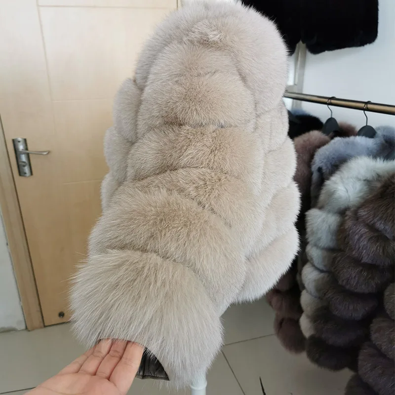 Maomaokong 2024 Natural Real Fox Fur Coat Women Winter Warm Luxury Fur Jacket Detachable Long Sleeves Female Vest Furry Coats