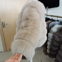 Real Fox Fur Coat Women Winter