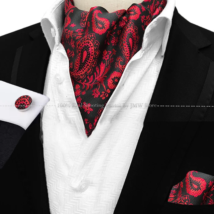 Herren Luxus Vintage Paisley Floral Formale Krawatte Ascot Krawatte Selbst Britischen Stil Gentleman Krawatte Set Für Hochzeit Party Geschenk – Detail 7