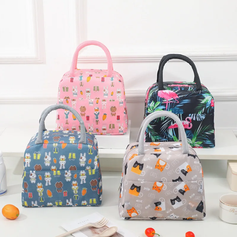 Thermal insulation bag colorful large capacity lunch bag aluminum foil thickened bento bag for lunch storage
