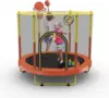 60" Trampoline for Kids with Net, 5FT Indoor & Outdoor Small Toddler Trampoline with Basketball Hoop & Dart Board for Ages 1-8, Birthday Gifts for Boys & Girls, Baby Toddler Christmas Toys
