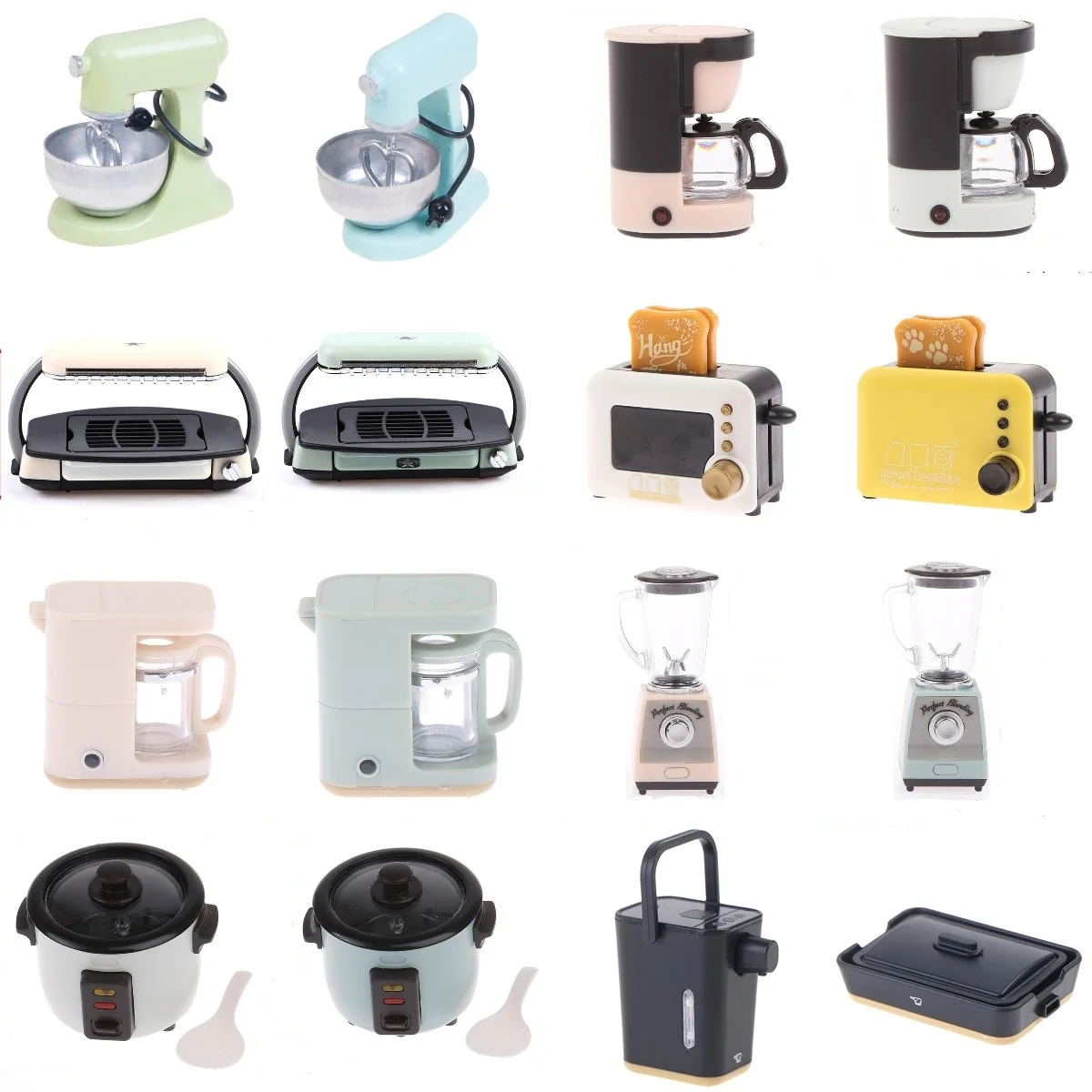1/12 Miniature Dollhouse Blender Rice Cooker Coffee Machine Bread Machine Barbecue Simulation Kitchen Appliance Toy kitchen toys pretend kitchen toys doll house toys