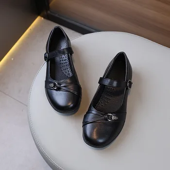 Little Girl Leather Shoes Children School Uniform Formal Shoes Black Versatile Kids Spring Autumn Performance Flat Shoes Fashion 1