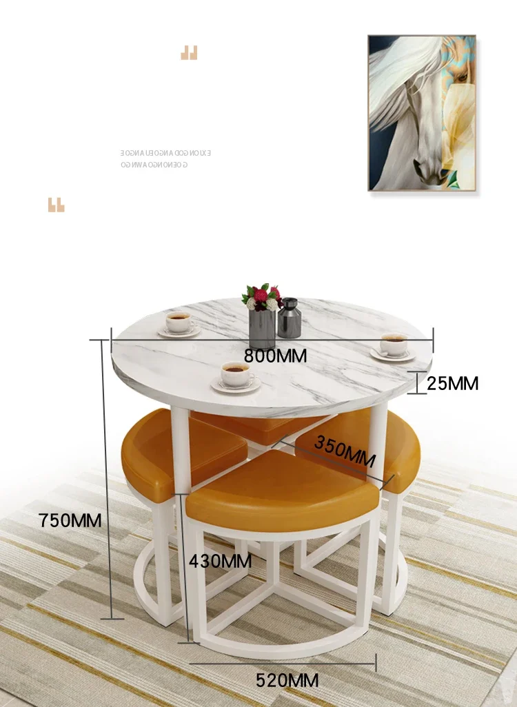 Small Apartment Balcony Dining Room Sets Office Negotiation Reception Table Chairs Coffee Shop Homestay Villa Leisure Tea Tables