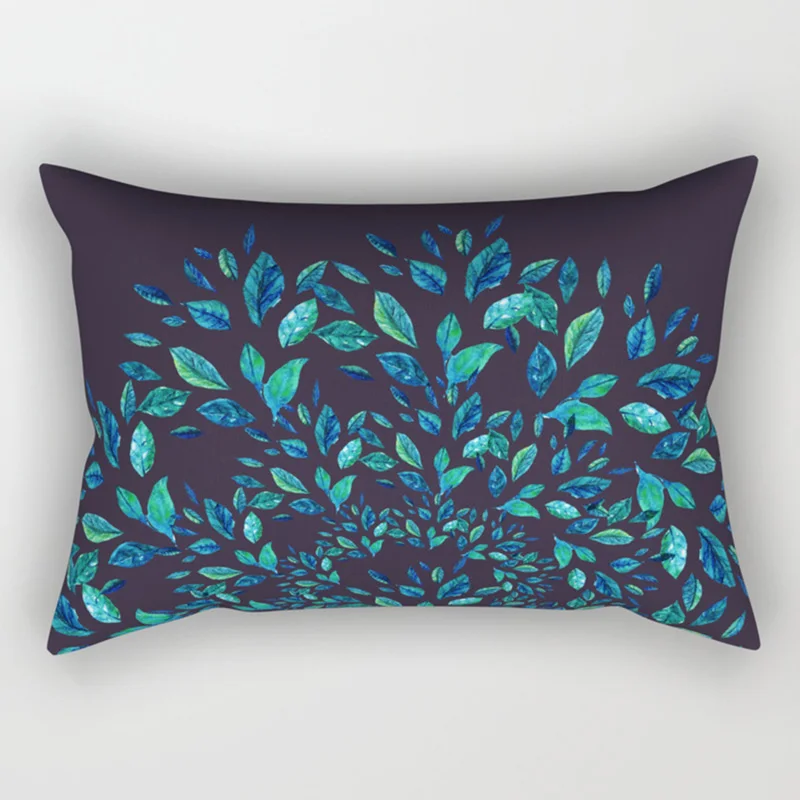 Red Maple Leaf Tropical Plants Flowers Leaves Pillow Covers High Quality Short Plush Velvet Rectangle  Pillow Cases Four Sizes 5