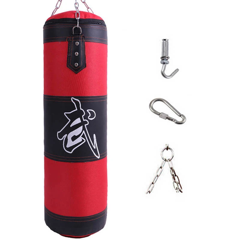 Punch Sandbag Durable Boxing Heavy Punch Bag With Metal Chain Hook Carabiner Fitness Training