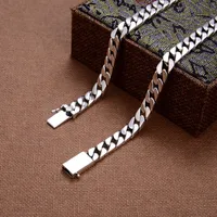 Collier et Bracelet en argent Sterling 100% S925, Punk, bijoux en argent S925, ne se décolore jamais, certificat de transport, bijoux cadeaux pour hommes et femmes 5