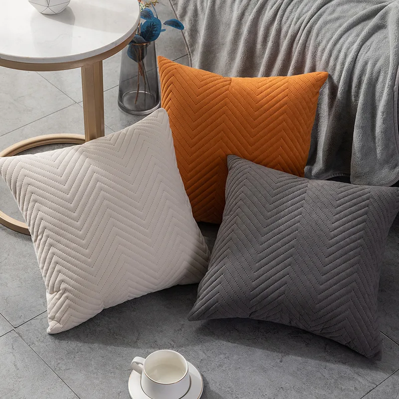 

Стеганая бархатная наволочка, декоративные наволочки для домашних подушек, простые декоративные наволочки для дивана, 45 см