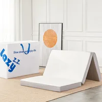 Folding Mattress, 4 Inch Memory Foam Tri-fold Mattress with Breathable & Washable Bamboo Fiber Fabric Cover, Foldable Floor 1