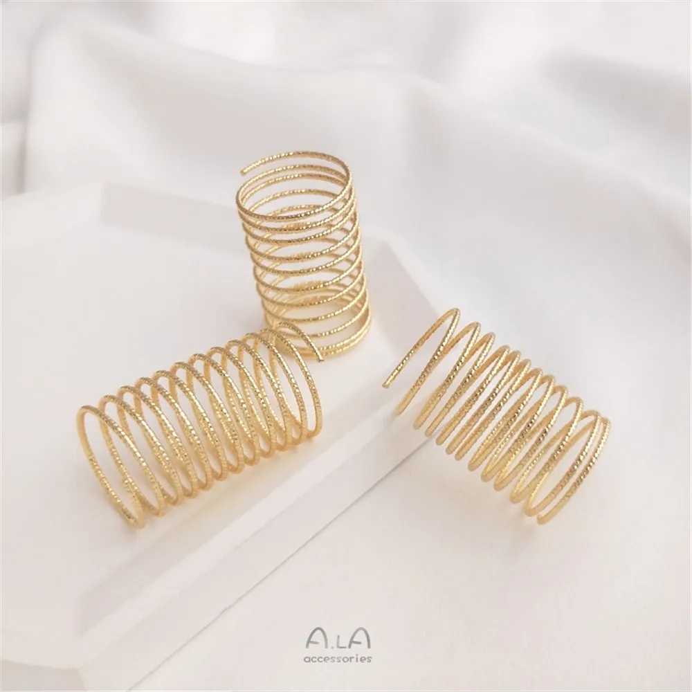 

14K gold clad batch flower copper wire ring ring diy accessories spring-shaped finger ring hand-wound coil material