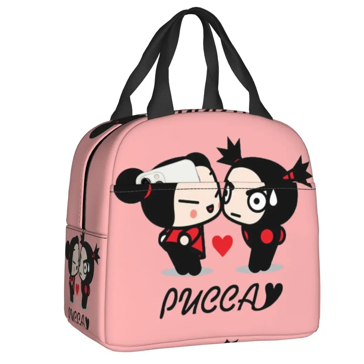 

Мультяшный аниме Pucca теплоизоляционная сумка для ланча, Женский многоразовый Ланч-бокс для кемпинга на открытом воздухе, путешествий, многофункциональные сумки-тоуты для еды