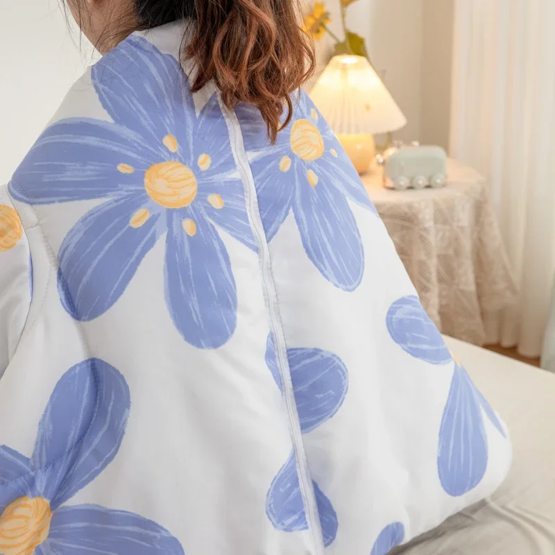 Bed comforter thickened with sleeves quilt wearable duvet floral style sofa comforter 1pc