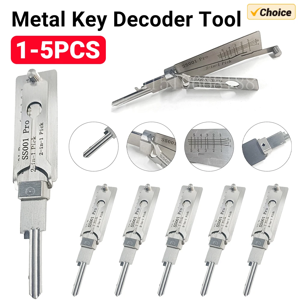 SS001 Pro Metall-Schlüsseldecoder-Werkzeug Präzisions-Haken- und Pick-Set O-Ring-Schloss-Reparatur-Kit Handwerkzeuge 1-5 Stück