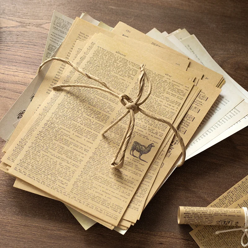Vintage old book material paper 57 pcs Creative manuscript diary DIY decorative Background paper DIY hand made Scrapbooking scrapbook paper scrapbook materials scrapbooking material scrapbooking paper diy craft materials