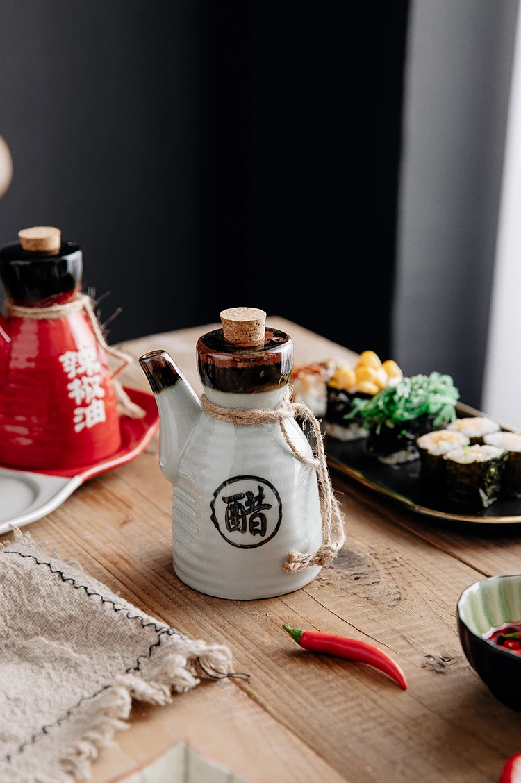 Vintage Ceramic Vinaigrette Kettle Seasoning Container Kitchen Utensils  Japanese Olive Oil Pot Home Small Teapot Home Decoration - AliExpress