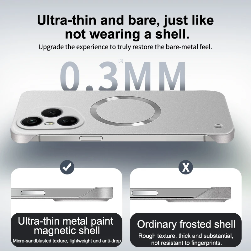 Ultra Thin Metallic Magnetic Magsafe Case - Frameless Cooling Hard Cover