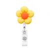 Retractable Badge Reel Flower Nurse Chest Badge Holder Students Doctor Work ID Card Holder Keychain Accessories Jewelry Gifts