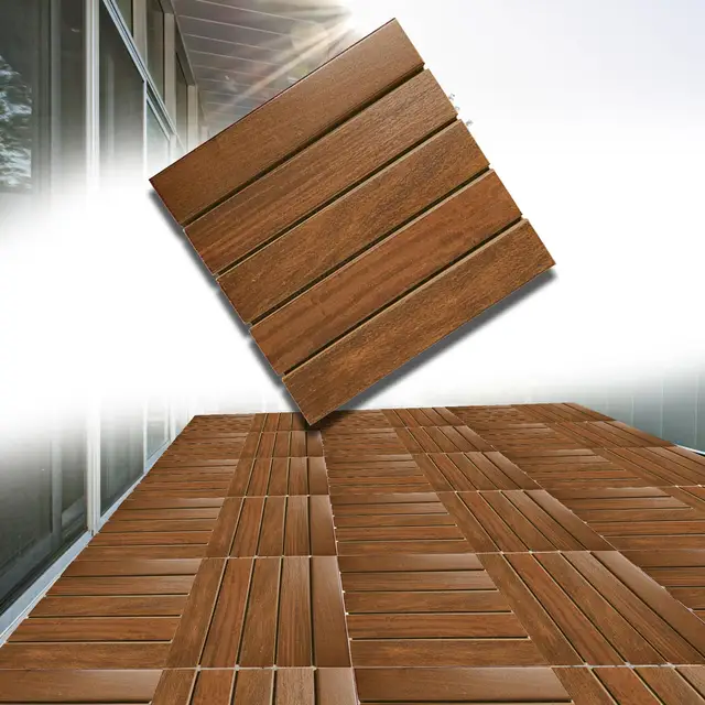 Fa Padlónövelő Hordozható Vízálló Kopásálló, Reteszelő Fedélzeti Csempe Tornác Teraszos Otthoni Út Garázs - Image 5