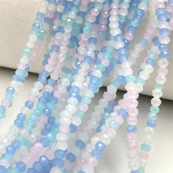쥬얼리 제작용 혼합 색상 면 크리스탈 비즈, 느슨한 스페이서 론델 유리 비즈, DIY 바느질 팔찌 용품, 2mm