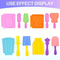 DIY Ice Cream Playdough Mold Plastics Play Dough Accessories For Children Kids Cute Animal Popsicle Plasticine Clay Mould Toys 2
