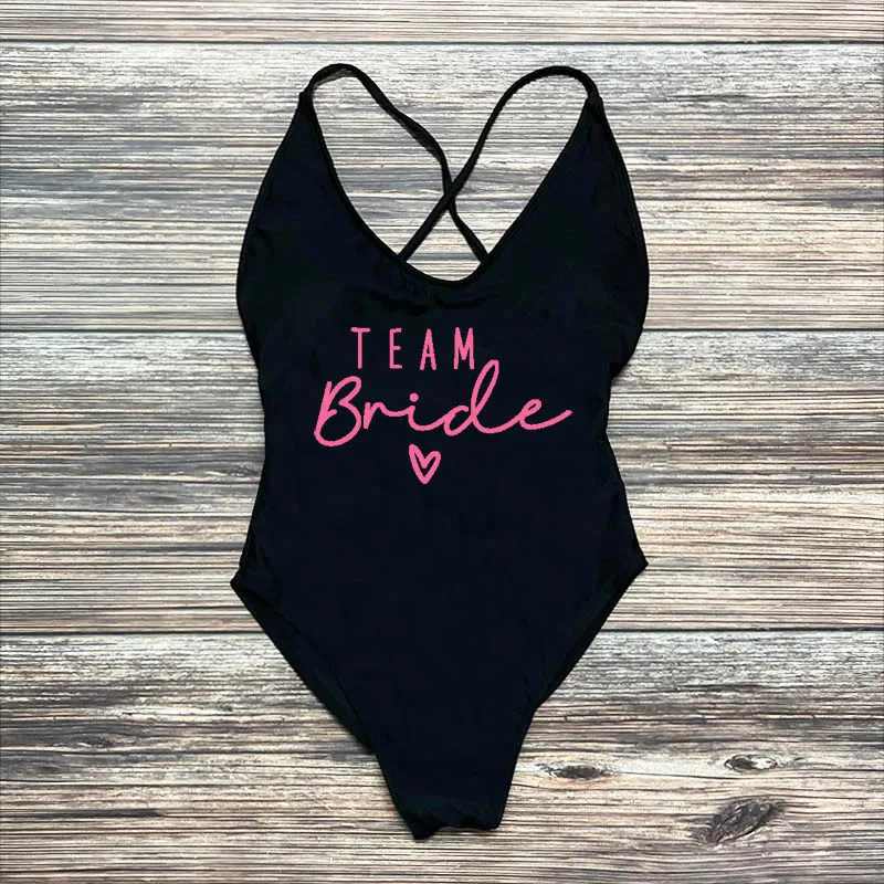 One-Piece Swimsuit Squad Women Swimwear Party Bathing Suit Summer Beachwear for Bride Team S-3XL one piece swimsuit women swimsuit