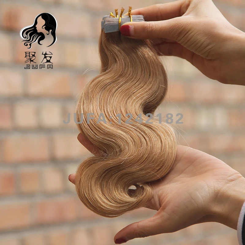 Body Wave Tape In Human Hair Extensions Brazilian Remy Double Sided Adhesive Skin Weft Kinky Straight Hair Extension 12-28inch
