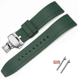 Premium Quick Release Rubber Watch Strap - High-Quality Silicone Band (20mm, 22mm, 24mm) - 22mm (Green)