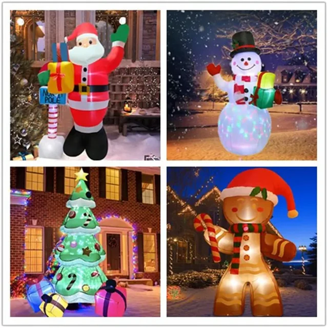 Juguete de decoración inflable de Navidad con luces LED integradas, modelo inflable para interiores y exteriores, adorno para fiesta de Navidad, decoración de jardín de Año Nuevo - Image 5