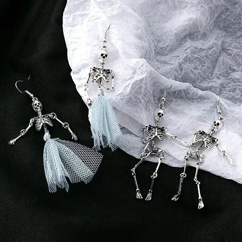 

Halloween Cool Skeleton Earrings with Punk Style