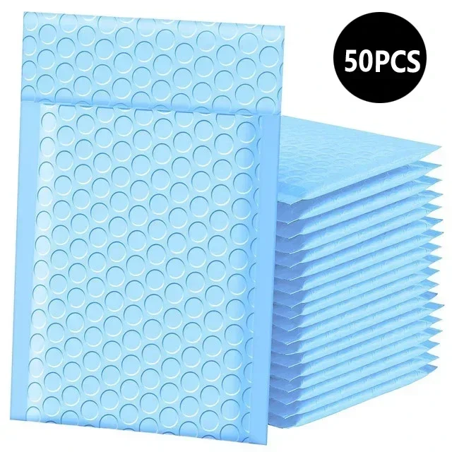 thumbnail image 1 of Paquete de entrega de varios colores, 50 Uds., embalaje de suministros para pequeñas empresas, sobres, paquetes de envío, bolsa de embalaje de sobres de burbujas, 1 of 5