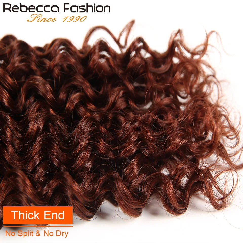 Rebecca Remy Human Hair Weave Bundles Brazilian Dream Curly Human Hair Bundles Ombre Blue Pre-Colored for Salon Extension