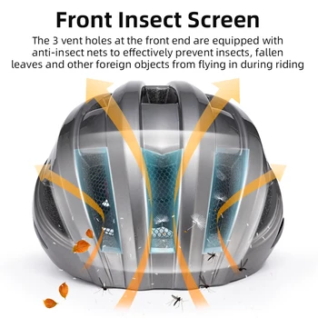 ROCKBROS Bicycle Light Helmet MTB Road USB Warning Rear Light Cycling Helmet EPS PC Intergrally-molded Safety Bike Helmet 3