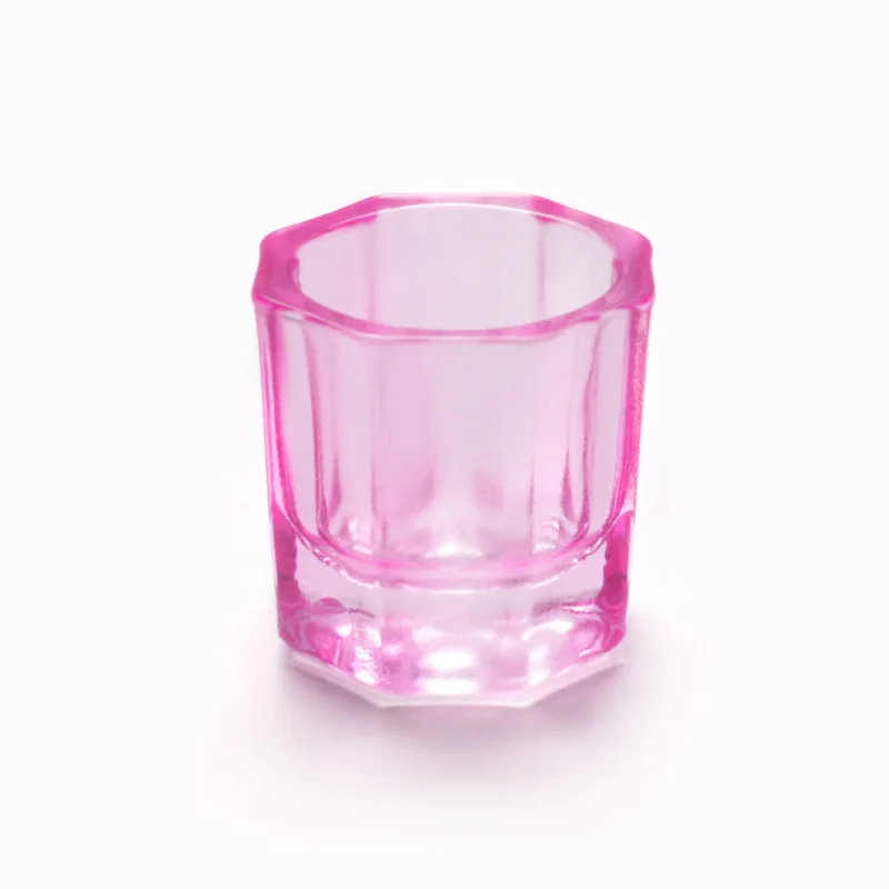 1PC Crystal Glass Acrylic Powder Liquid Nail Cup Colorful Clear Dappen Dish Lid Bowl Cup Holder Equipment Nail Art Tools