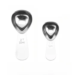 Premium Stainless Steel Coffee Measuring Scoop - Short Handle Tablespoon for Precise Portioning of Coffee and Sugar (Silver 15ml and 30ml)