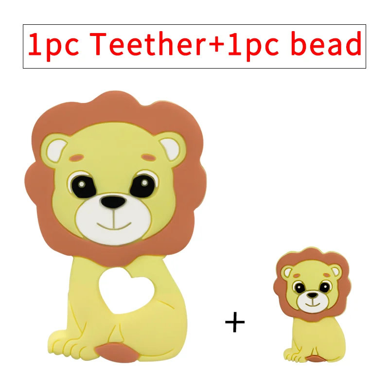 10 adet silikon diş kaşıyıcı boncuk aslan bebek oyuncak DIY emzik zinciri kolye kolye Bite çiğnemek Bite çiğnemek kemirgen diş çıkarma için çocuk oyuncakları