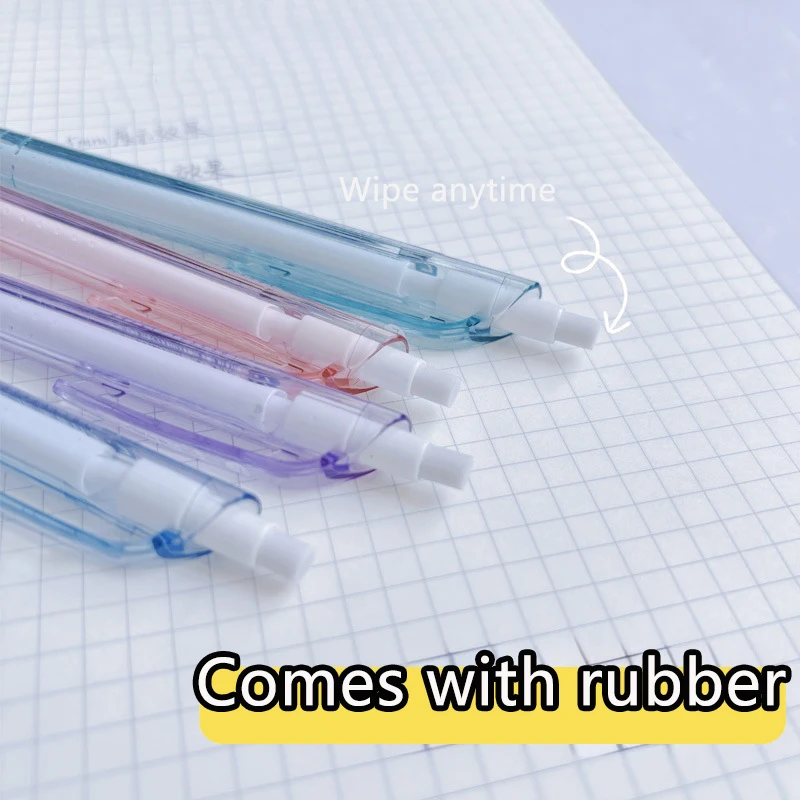 4Pcs 0.5/0.7mm Automatic Pencil Elementary School Activity Pencil High Aesthetic Value Colored Transparent Pen Holder 3